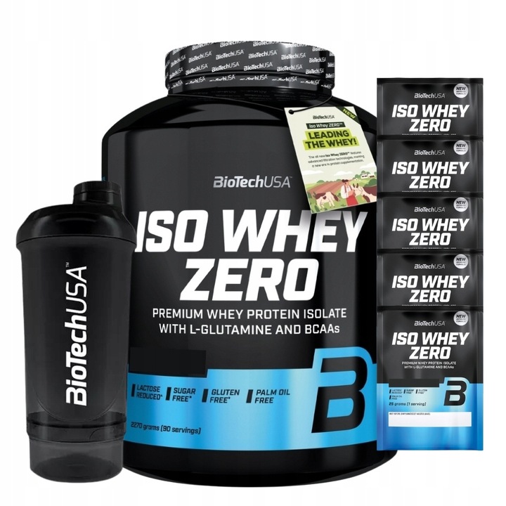 BIOTECH ISO WHEY ZERO 2270 g BIAŁKO + GRATIS 5x ISO WHEY ZERO 25g + SHAKER