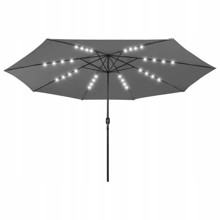 Parasol ogrodowy z LED, 400 cm, antracytowy