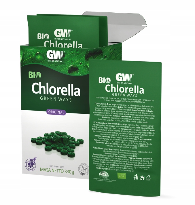 BIO Chlorella Green Ways 330 g 1320 tabletek = 3 saszetki 110g 440 tabletek