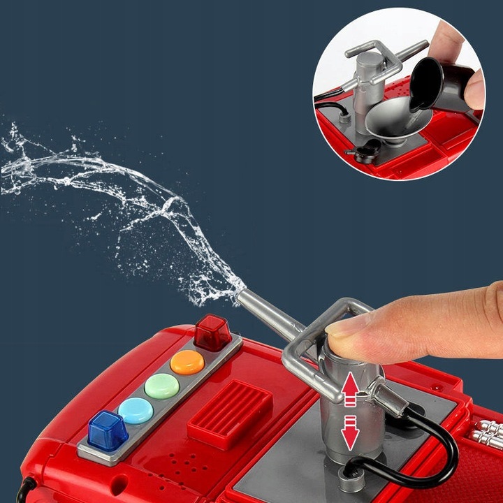 STRAŻ POŻARNA WÓZ SAMOCHÓD STRAŻACKI Z NAPĘDEM LEJE WODĄ ŚWIATŁO DŹWIĘK