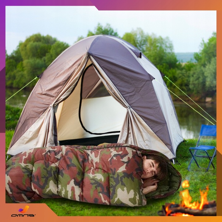 Śpiwór turystyczny dziecięcy dla dorosłych dziecka pod namiot ciepły kaptur