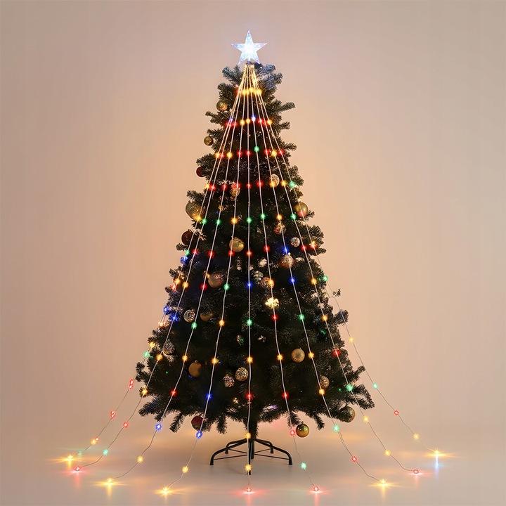 DEKORACJE BOŻONARODZENIOWE, LAMPKI BOŻONARODZENIOWE, 9 PASM, Z 198 LED