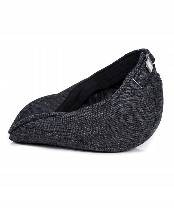 Kaszkiet Męski Wiskoza Wełna Czapka Jesienno-Zimowa Elegancki Grafitowy