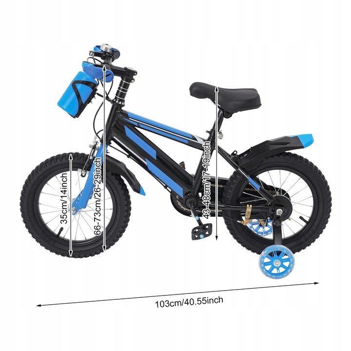 14’ Niebieski Rower dziecięcy - 3-7 lat.