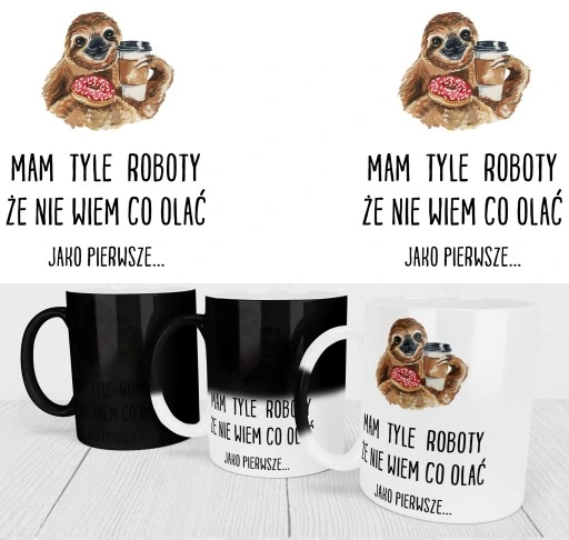 MAGICZNY KUBEK DLA PRACOWNIKÓW DO PRACY NA ODEJŚCIE Z PRACY ŚMIESZNY NADRUK