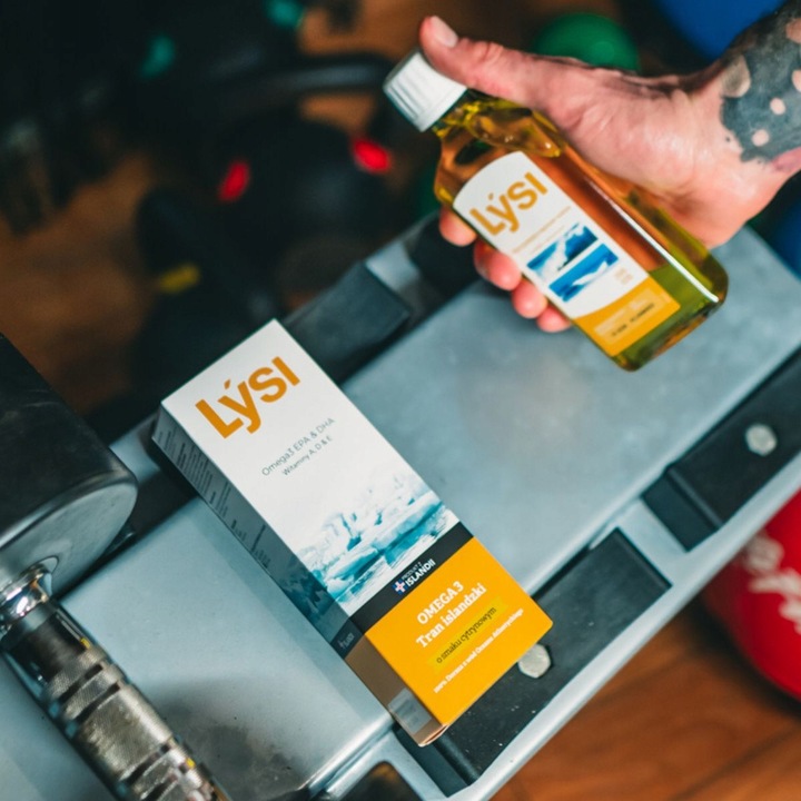 Tran Lýsi cytrynowy islandzki OMEGA 3 DHA EPA witaminy A D E 240 ml