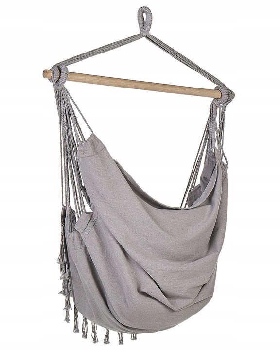 Fotel wiszący hamak boho huśtawka jasnoszary