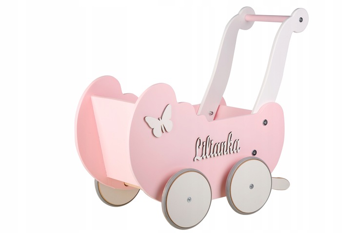 DREWNIANY WÓZEK DLA LALEK + IMIĘ PRODUCENT