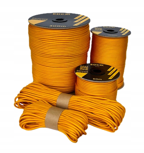Linka EDCX 4mm Paracord 550 - (Orange Yellow, 50m)