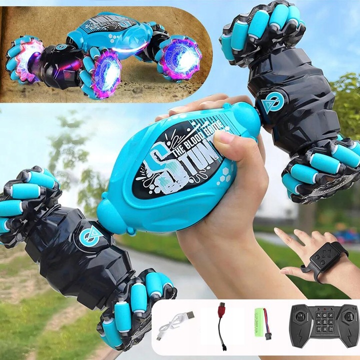 AUTO KASKADERSKIE SAMOCHÓD STEROWANY RĘKĄ GESTAMI +PILOT - AUTO 4X4 LED