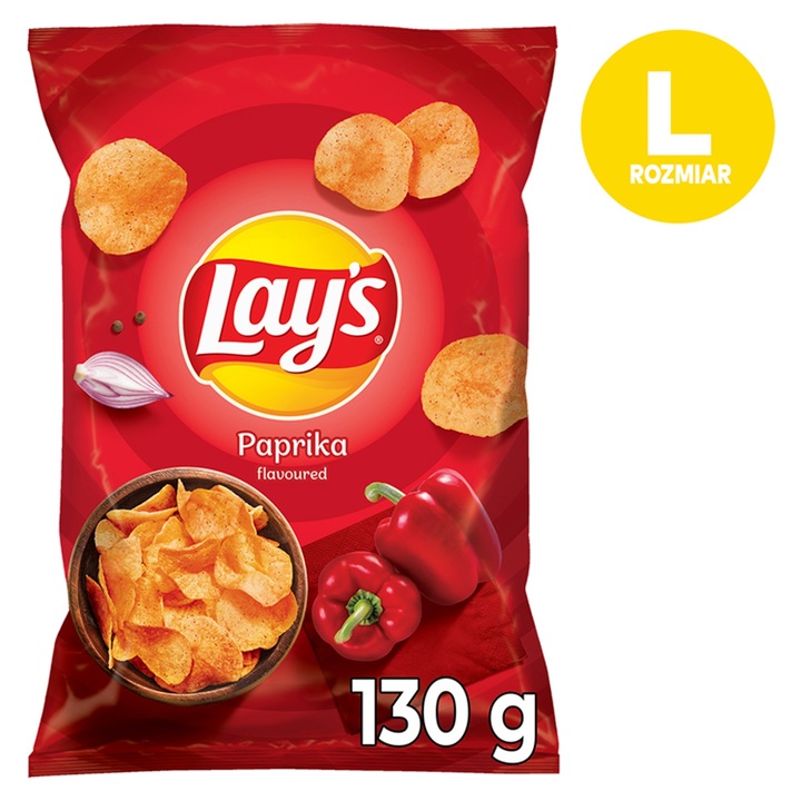 Pakiet 3szt LAYS Chipsy Papryka 130g