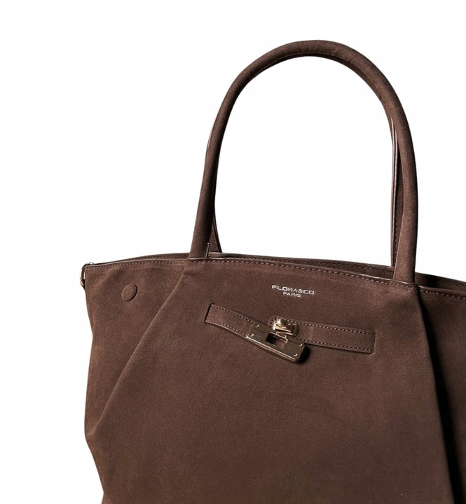 Flora&Co czekoladowa torebka shopper brązowy torebka ciemny brąz A4