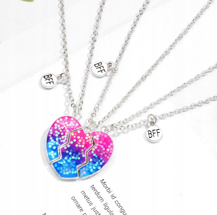 ŁAŃCUSZKI BFF DLA PRZYJACIÓŁEK ZESTAW 3 sztuki