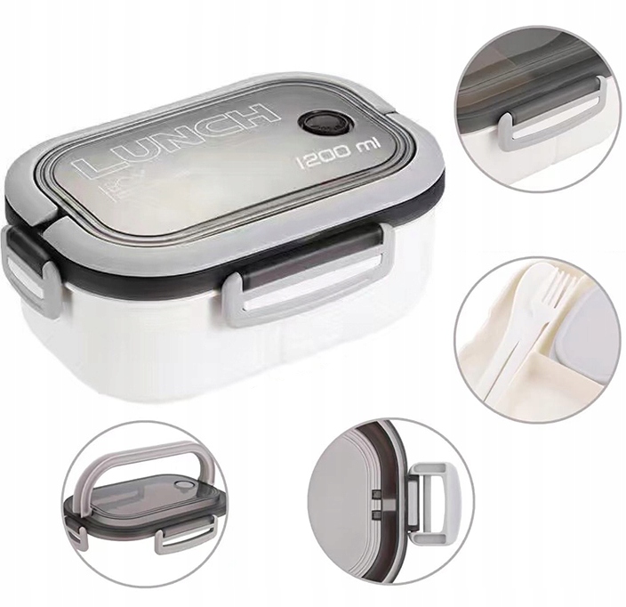LUNCHBOX LUNCH BOX ŚNIADANIÓWKA POJEMNIK PUDEŁKO BOX Z PRZEGRÓDKAMI 1200ML