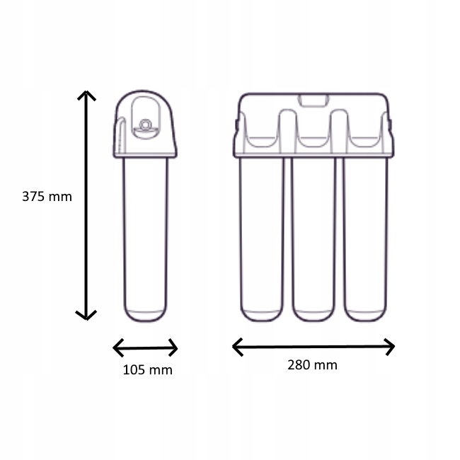 Filtr twardej wody pod zlew AQUAPHOR ECO H PRO zmiękczanie czarna wylewka