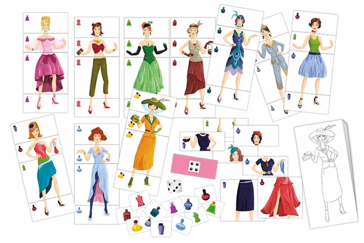 GRA UKŁADANKA MODELKI NA WYBIEGU mała projektantka mody, gra dla dzieci +3