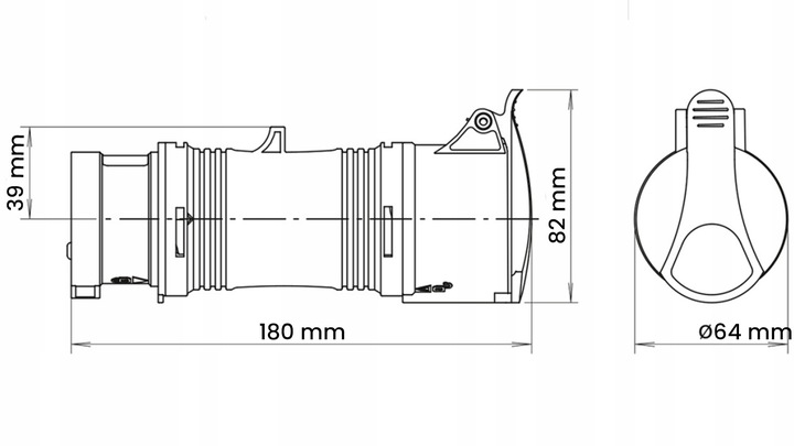 Reduktor Siłowy Przejściówka Adapter 16A 400V 5P-4P IP44