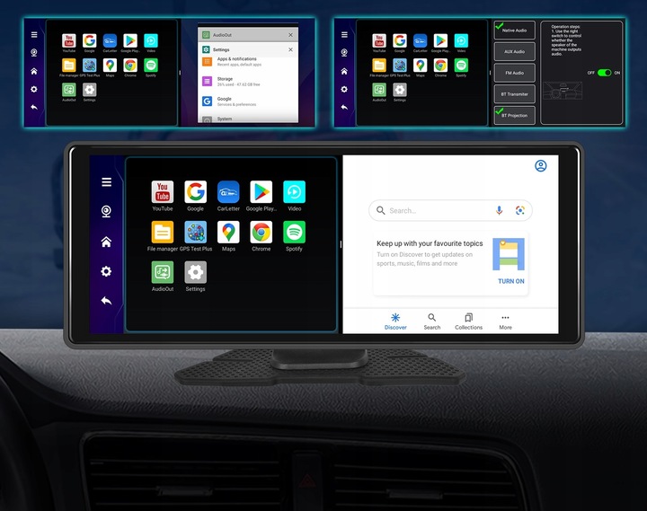 RADIO STACJA MULTIMEDIALNA WIDEOREJESTRATOR CARPLAY ANDROID DVR KAMERA AUX