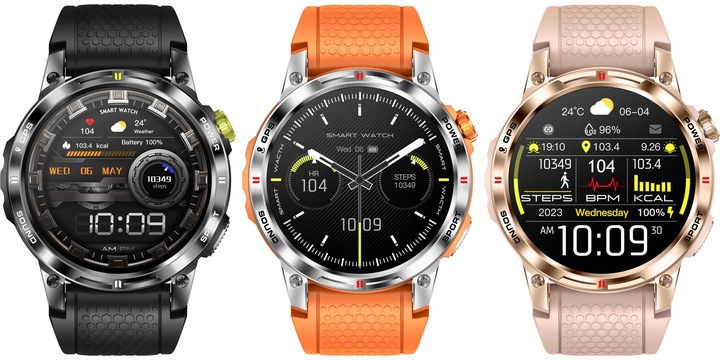 SMARTWATCH DAMSKI Z GPS MENU PL AMOLED 400mAh ROZMOWY CIŚNIENIE PULS SPORT