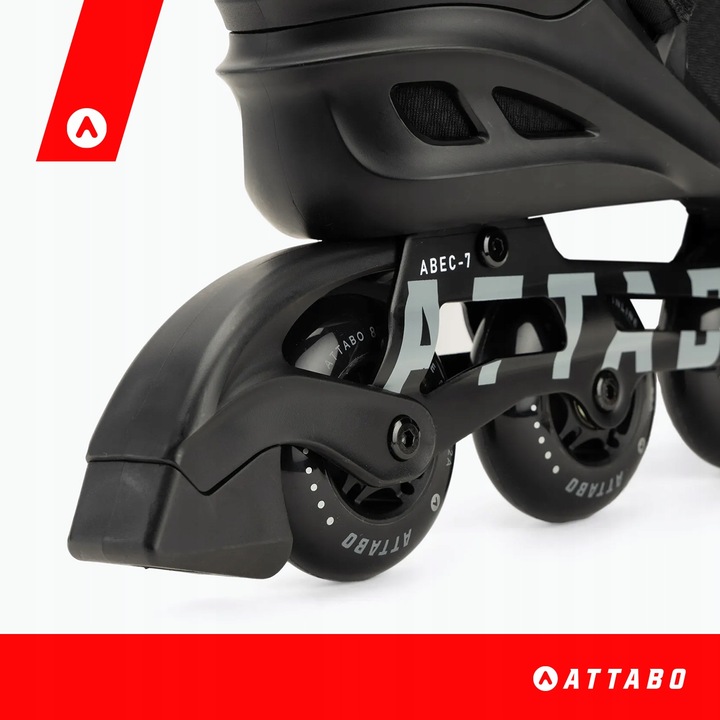 Rolki męskie ATTABO Bricker 45 Fitness czarne ABEC-7 ALUMINIOWA SZYNA