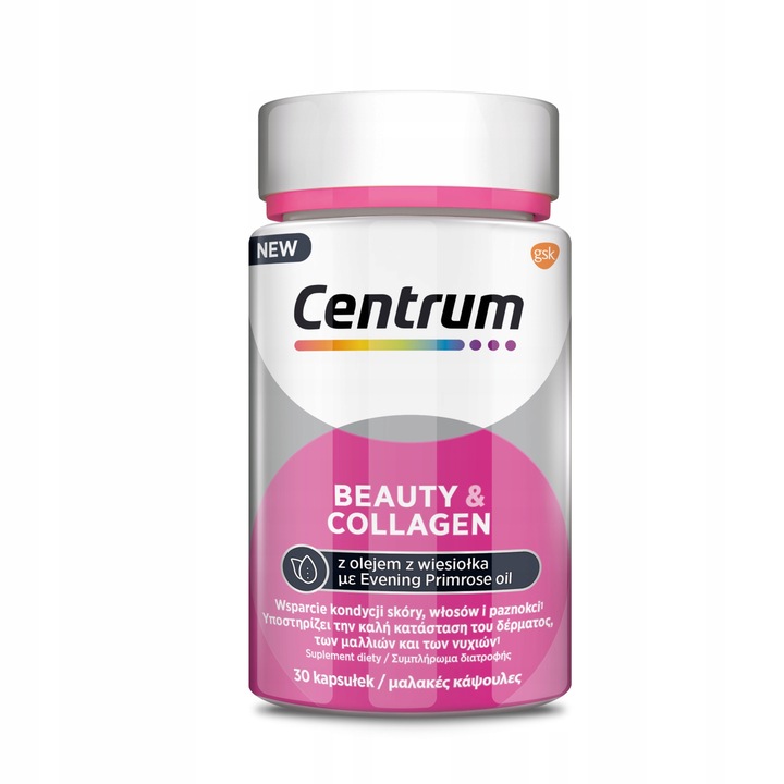 Multiwitamina Centrum Beauty & Collagen z olejkiem z wiesiołka 30 tabletek