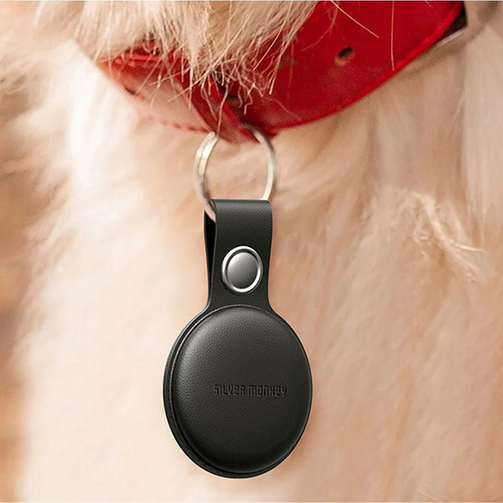 Lokalizator Silver Monkey Tag silikonowy kompatybilny z Apple Find My +etui