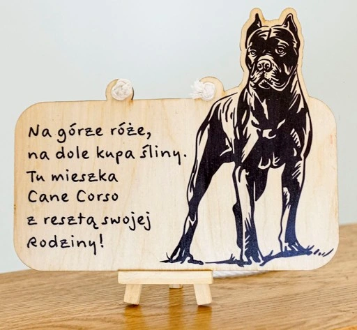 Śmieszna tabliczka z wizerunkiem Cane Corso
