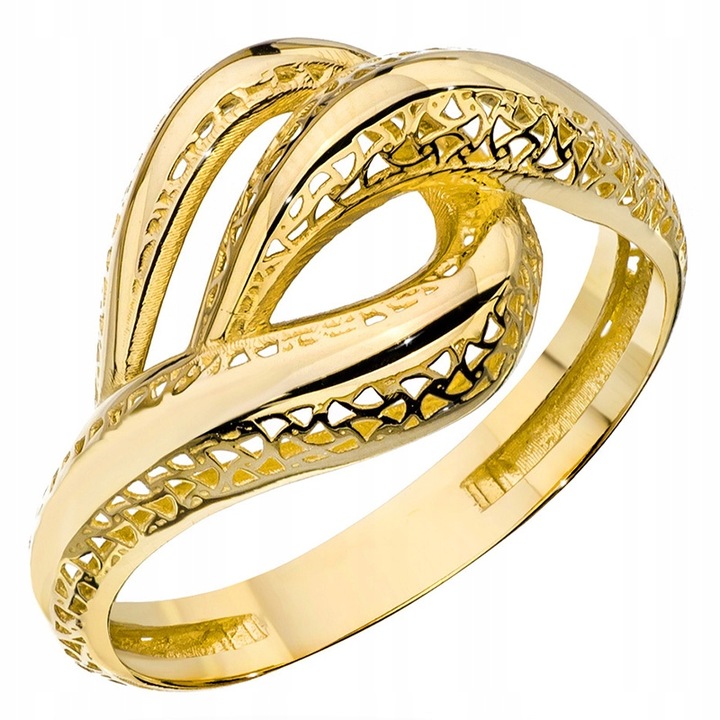 ZŁOTY PIERŚCIONEK Ażurowy pr. 585 PRZEPLATANY r19