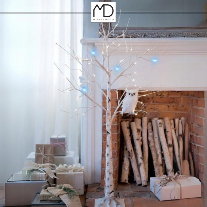 Brzoza 150cm 120 LED flash barwa zimna drzewko świąteczne dekoracja błysk