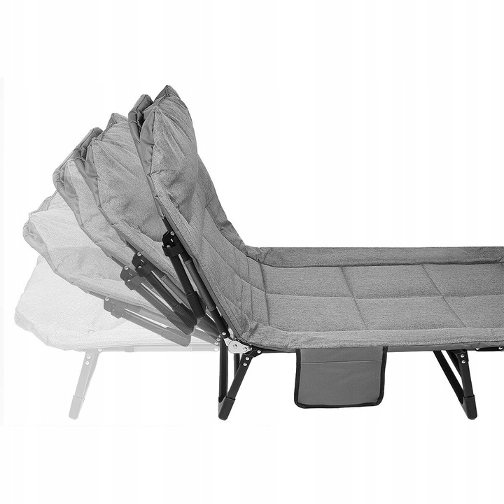 Leżak Solidne Składane Łóżko Turystyczne Kempingowe Regulowane Polowe 200cm
