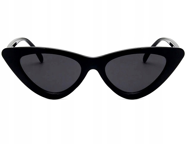 Okulary pilotki KOCIE OKO czarne PROSTOKĄTNE retro Damskie Przeciwsłoneczne