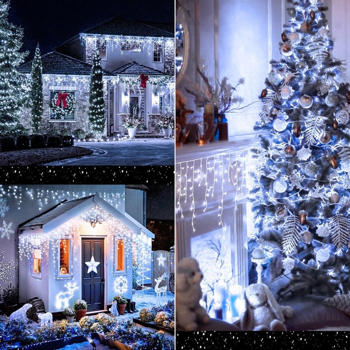 Sople FLASH BIAŁY Zimny 300 LED + ZIMNY FLASH