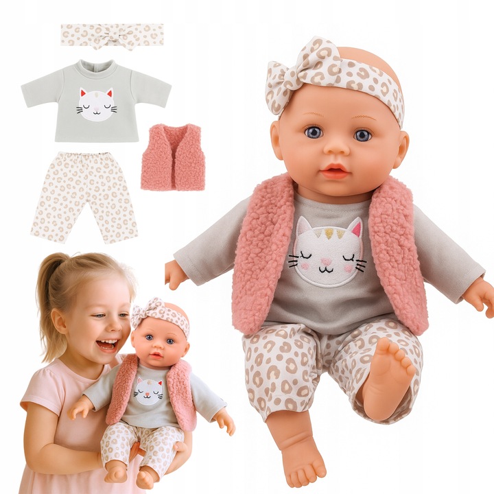 Lalka bobas duża 32 cm interaktywna śpiewa mówi 2 języki PL EN SMILY PLAY