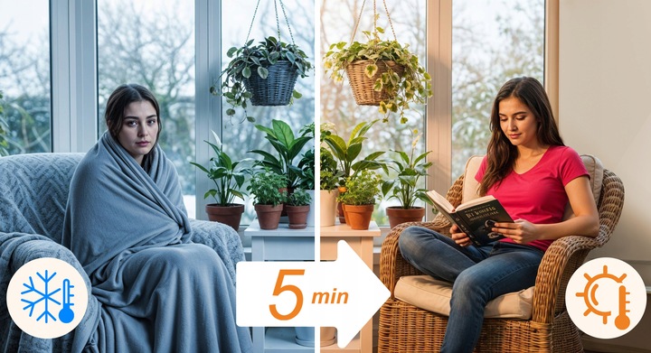 Grzejnik na podczerwień promiennik podczerwieni 720W BERDSEN + nogi