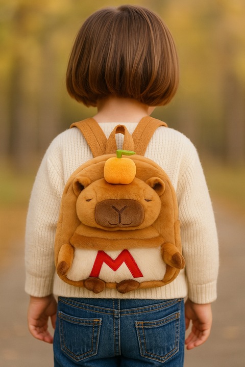 PLECAK PLUSZOWY KAPIBARA Z MANDARYNKĄ PLECACZEK DO PRZEDSZKOLA SZKOŁY