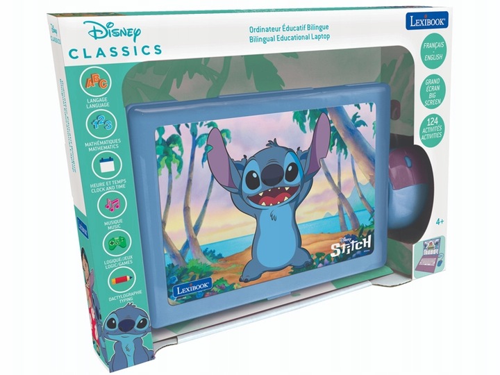 Dwujęzyczny laptop edukacyjny Lexibook Stitch pol/ang komputerek dla dzieci