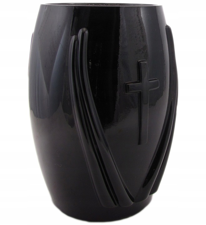 Wazon nagrobny niski nagrobkowy na nagrobek czarny 22cm