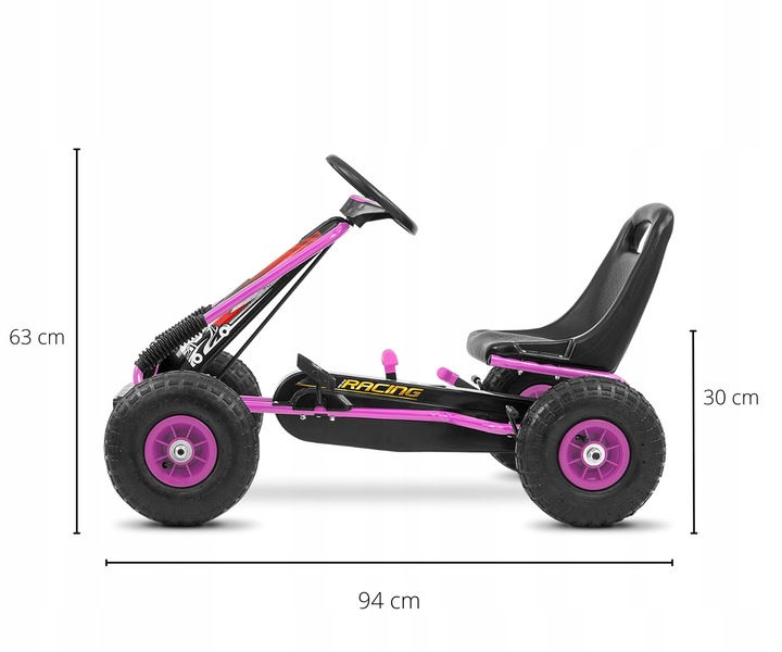 Gokart na pedały Milly Mally Thor Pink