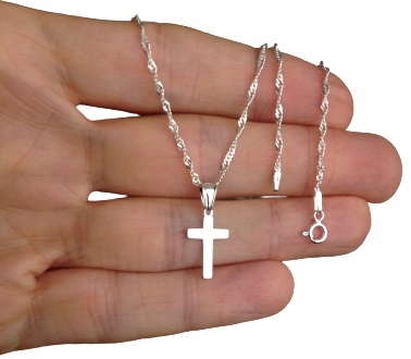 Łańcuszek Srebrny KOMUNIA KRZYŻYK Srebrny 925 KOMUNIJNY (na PREZENT)