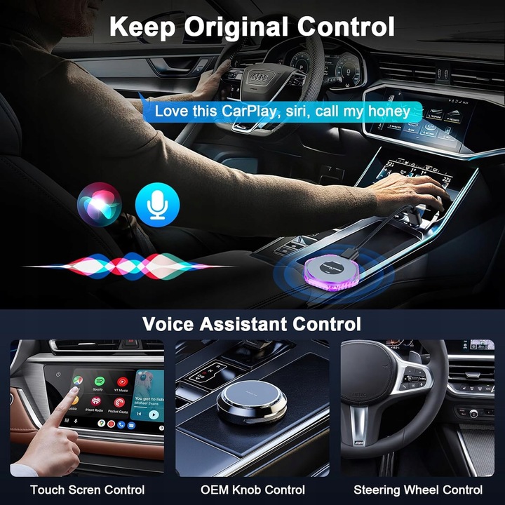 NEW Wireless Crystal Carplay AIBox Android Aut Adapter