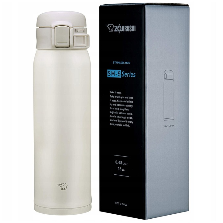 Kubek termiczny Premium ZOJIRUSHI Termos Japonia SM-SR48E-WA 480 ml biały