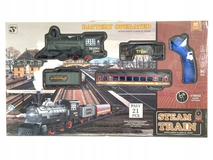 KOLEJKA ELEKTRYCZNA POCIĄG TORY STEROWANA PILOTEM 5 metrów 3 Wagony