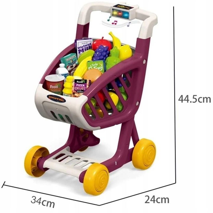 Wózek Sklepowy Dla Dzieci KOSZYK Zakupowy Supermarket KASA AKCESORIA MATADI