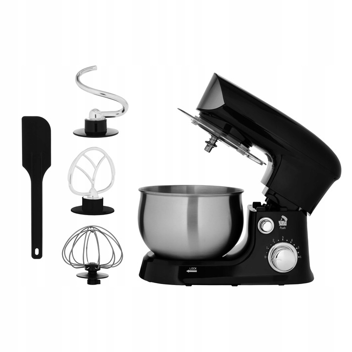 Robot kuchenny planetarny 1200W misa 3l ze stali nierdzewnej 6 prędkości