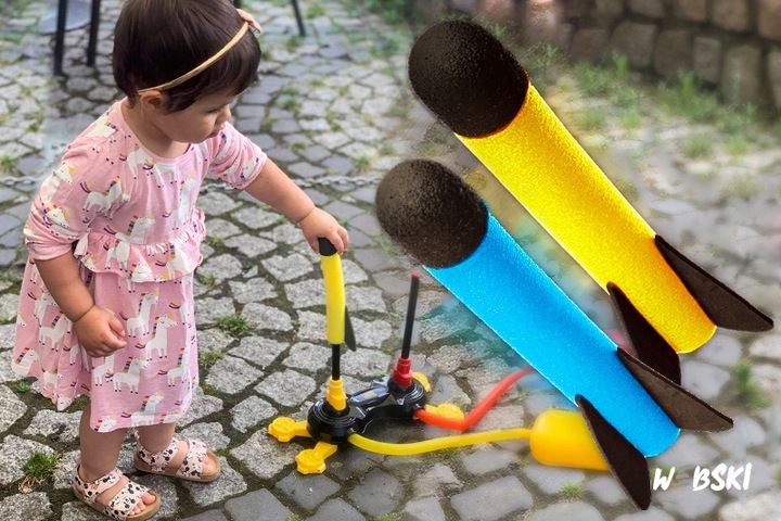 NAJLEPSZY PREZENT NA ŚWIĘTA DLA 5 6 7 8 9 10 LATKA Wyrzutnia RAKIET zestaw