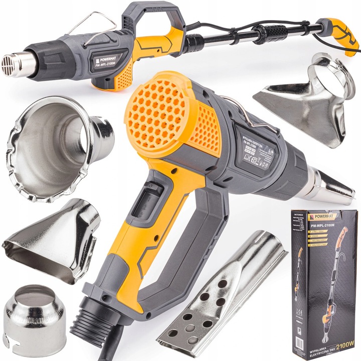 WYPALARKA ELEKTRYCZNA OPALARKA 3W1 ZESTAW 5 DYSZ 3 BIEGOWA REGULACJA