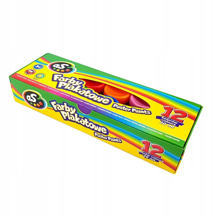 AS Farby plakatowe 12 kolorów - 20 ml