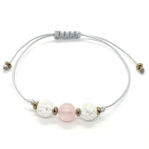 BRANSOLETKA NoVa Kryształ Górski Kwarc Różowy
