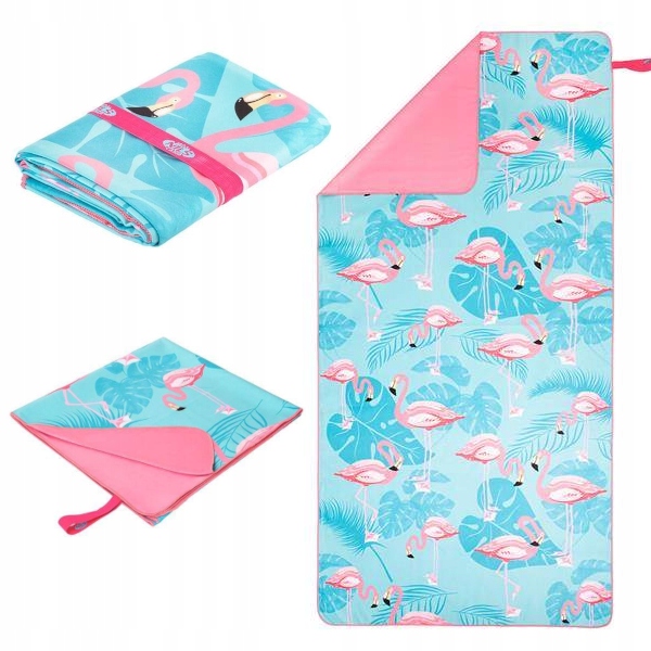 FLAMING RĘCZNIK Z MIKROFIBRY 160X80 cm NILS CAMP na plażę piknik urlop