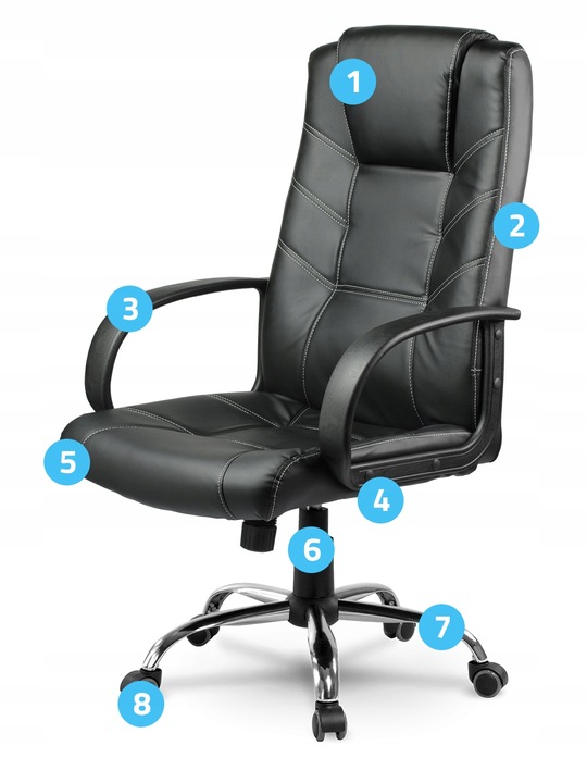 FOTEL BIUROWY OBROTOWY CHROM KRZESŁO SOFOTEL